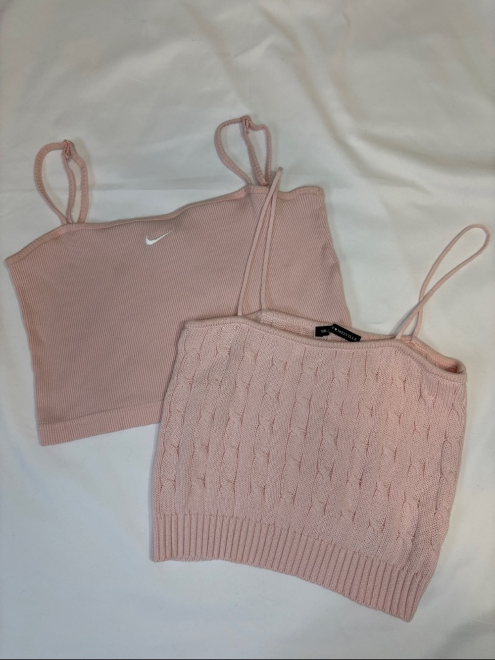 Baby Pink Cotton Cropped Tank Matching Bundle Nike Brandy Melville Cable Knit